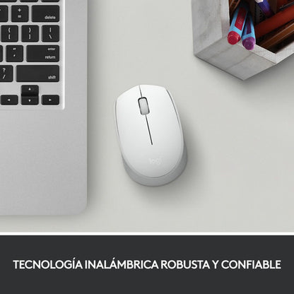 Mouse Ergonómico Logitech Óptico M170 Inalám 1000dpi Blanco