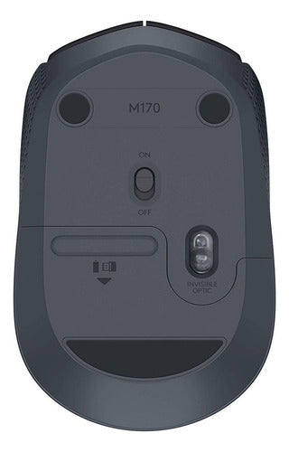 Mouse Ergonómico Logitech Óptic M170 Inalámbrico Usb 1000dpi