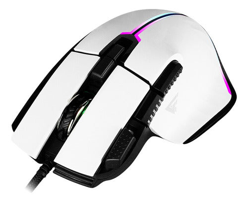 Mouse Gamer Blanco Game Factor Óptico Mog602-wh Usb A 19.000