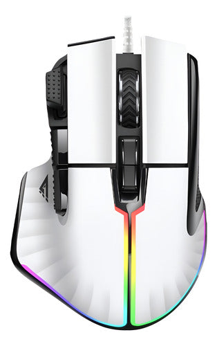 Mouse Gamer Blanco Game Factor Óptico Mog602-wh Usb A 19.000