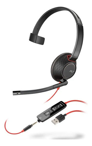 Poly Monoaural Con Micrófono Blackwire 5210 Usb A Negro/rojo