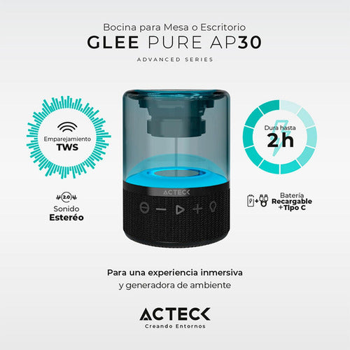 Acteck Bocina Portátil Glee Pure Ap30 Bluetooth 5w Rms Usb-c