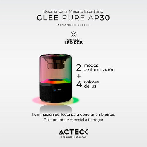 Acteck Bocina Portátil Glee Pure Ap30 Bluetooth 5w Rms Usb-c