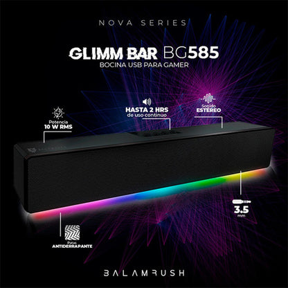 Balam Rush Barra Sonido Gamer Glimm Bg585 Bluetooth 10w Rms