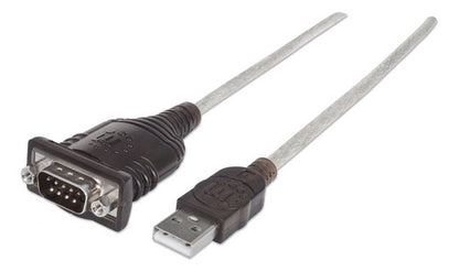 Manhattan - 205146 Convertidor De Usb A Puerto Serial/rs232 Plateado
