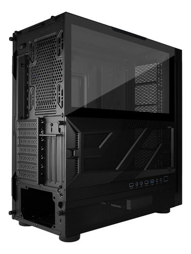 Gabinete Game Factor Csg800 Con Ventana, Midi-tower Negro