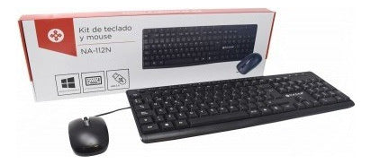 Kit De Teclado Y Mouse Naceb Na-112n, Alámbrico, Usb, Negro