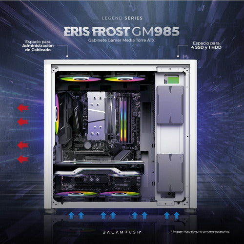 Gabinete Balam Rush Frost Gm985 Ventana Midi-tower Blanco