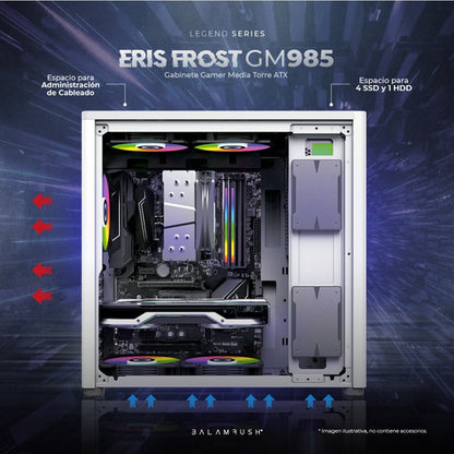 Gabinete Balam Rush Frost Gm985 Ventana Midi-tower Blanco