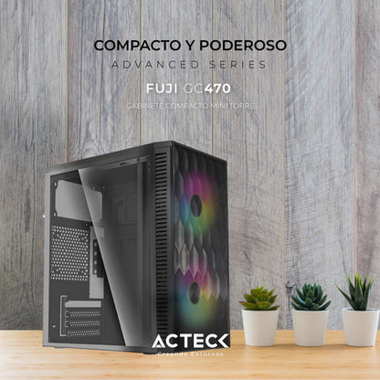 Gabinete Mini Torre Fuji Gc470 | M-atx, 500w Usb 3.0, 2xfan Color Negro