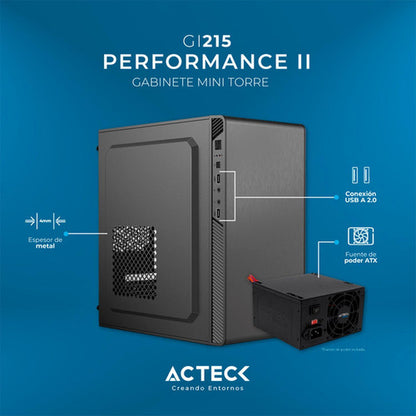 Gabinete Acteck Performance Ii Gi215 Ventana Microtower 500w