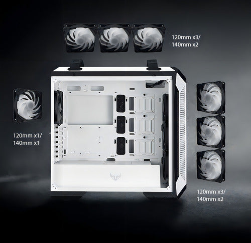 Gabinete Gamer Asus Tuf Gt501 Rgb Cristal Templado Blanco /v