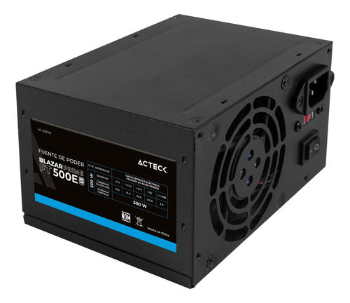 Fuente De Poder Acteck Ac-938143 20+4 Atx 80mm, 500w, Negro
