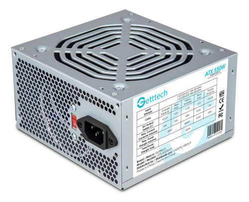Fuente De Poder Getttech Gfs-55020-01, 20+4 Pin Atx, 550w
