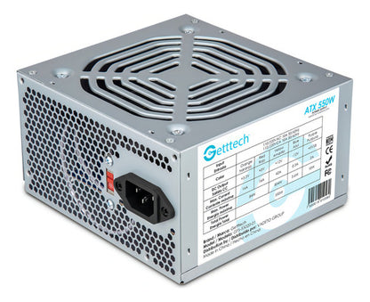 Fuente De Poder Getttech Gfs-55020-01, 20+4 Pin Atx, 550w