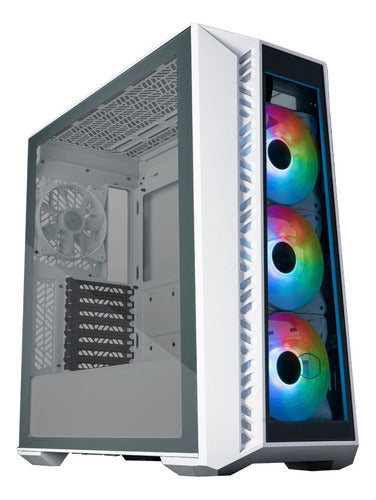 Gabinete Coolermaster Masterbox 520 Mediatorre, Argb, Blanco