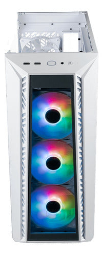 Gabinete Coolermaster Masterbox 520 Mediatorre, Argb, Blanco