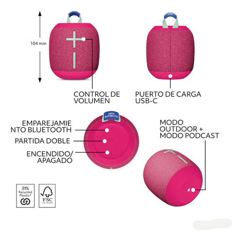 Logitech Bocina Portátil Wonderboom 4, Bluetooth Usb-c, 10w