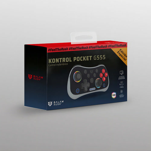 Gamepad Balam Rush Kontrol Pocket G555 Conexion Dual Bt 5.0 / Usb-c Switch Android Ios Pc Negro/gris Br-942607 Retro Negro
