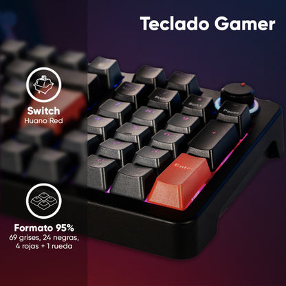 Teclado Gaming Naceb Na-0972 Mecánico Gris Qwerty