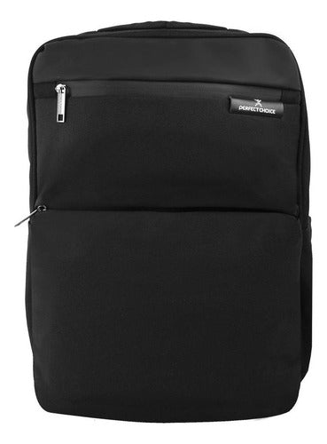 Mochila Para Laptop Slim Ejecutiva Perfect Choice Lunary Negro Liso