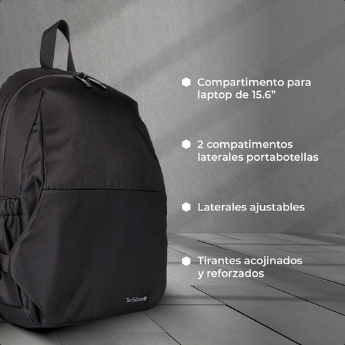 Mochila Techzone Lite Tzlbp13 Urbana 15.6 Negra