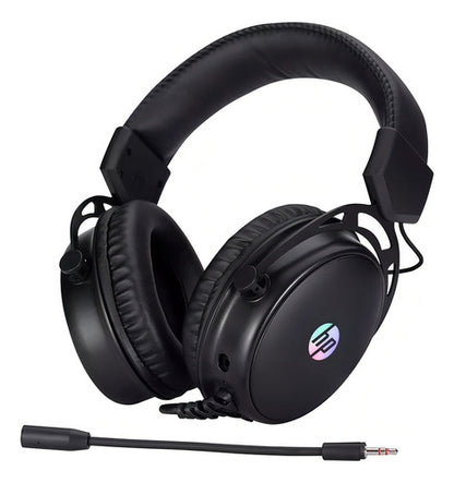 Audífonos Hp Gamer Dhe-8005u Negros Con Luz Led Azul