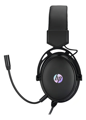 Audífonos Hp Gamer Dhe-8005u Negros Con Luz Led Azul