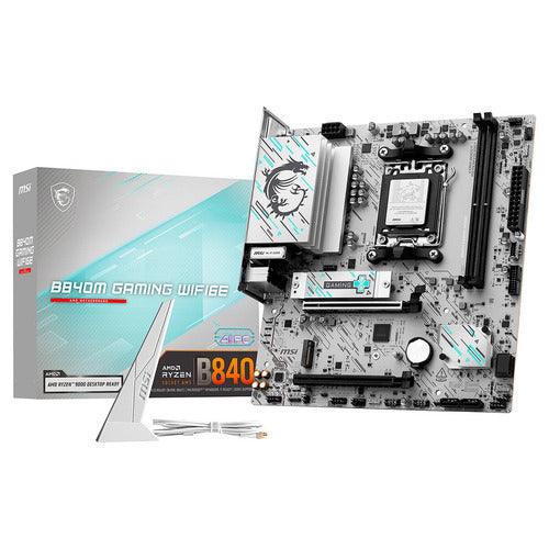 Tarjeta Madre Msi B840m Gaming, Micro-atx Am5 128gb Ddr5 Plateado
