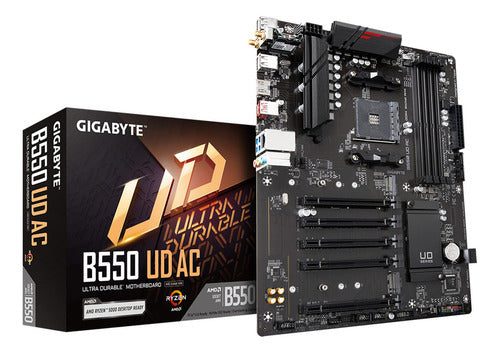Tarjeta Madre Gigabyte B550 Ud Ac, Atx, Am4 128gb Ddr4 Negro
