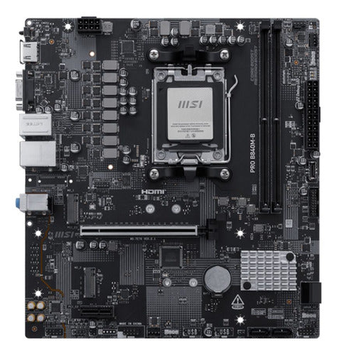 Tarjeta Madre Msi Pro B840m-b, Micro-atx Am5 128gb Ddr5 Negro
