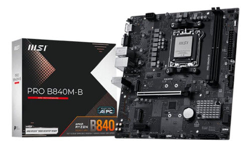 Tarjeta Madre Msi Pro B840m-b, Micro-atx Am5 128gb Ddr5 Negro
