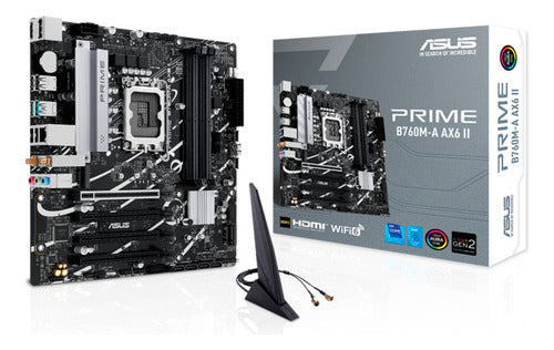 Tarjeta Madre Asus Prime B760m-a Ax6 Ii, Micro-atx, Lga 1700