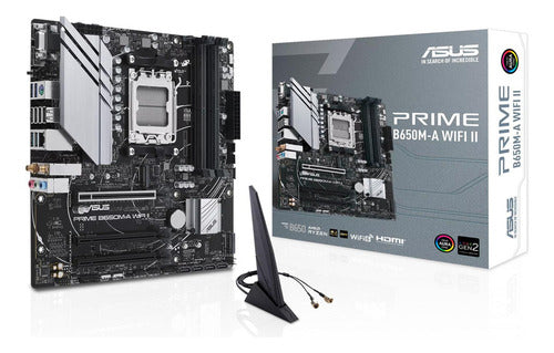 Tarjeta Madre Asus Prime B650m-a Wifi Ii Am5 Ddr5 Micro Atx Negro
