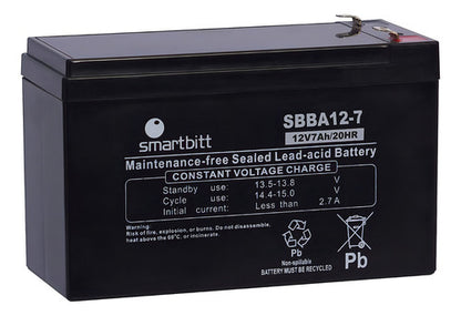 Batería De Reemplazo Smarbitt Sbba12-7, Negro, 12 V, 7 Ah