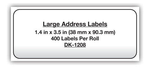 Etiqueta Brother Dk1208 Precortada Blanco 38x90.3mm 400 Etiq Blanco Liso