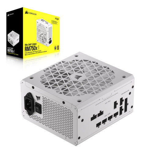 Fuente De Poder Corsair Rm750x Shift 80+ Gold 140mm Blanco Blanco