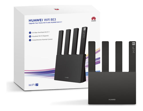 Router Wifi Be3 Wifi 7 3600mbps, Velocidades Ultrarrápidas, Puerto Ethernet 2.5g, Easysetting, Mesh, Diagnóstico Visual De Wi-fi, Control Parental, Homesec, Negro