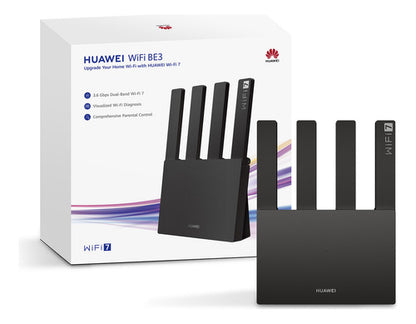 Router Wifi Be3 Wifi 7 3600mbps, Velocidades Ultrarrápidas, Puerto Ethernet 2.5g, Easysetting, Mesh, Diagnóstico Visual De Wi-fi, Control Parental, Homesec, Negro