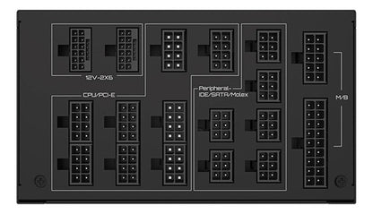 Fuente De Poder Gigabyte 1600w Ud1600pm Pg5 Ai Top, 80+ Plat Color Negro