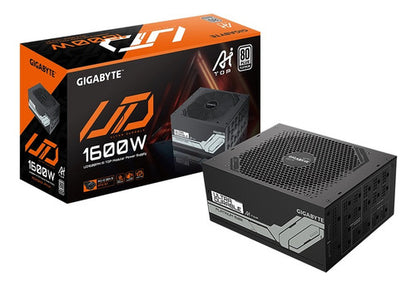 Fuente De Poder Gigabyte 1600w Ud1600pm Pg5 Ai Top, 80+ Plat Color Negro