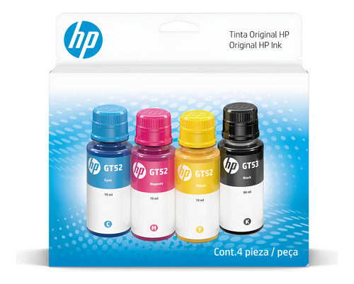 Kit 4 Tintas Impresora Hp Gt53 Y Gt52 Combo Tinta 4 Colores Negro/cian/magenta/amarillo