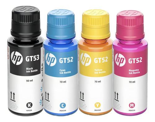 Kit 4 Tintas Impresora Hp Gt53 Y Gt52 Combo Tinta 4 Colores Negro/cian/magenta/amarillo