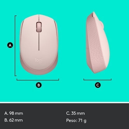 Mouse Logitech M170- 910-006862 Inalámbric Óptico Color Rosa Rosa