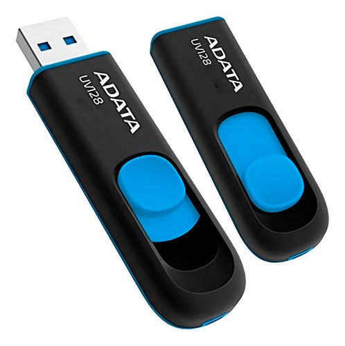 Memoria Usb Adata Dashdrive Uv128, 32gb, Usb 3.0 Negro/azul