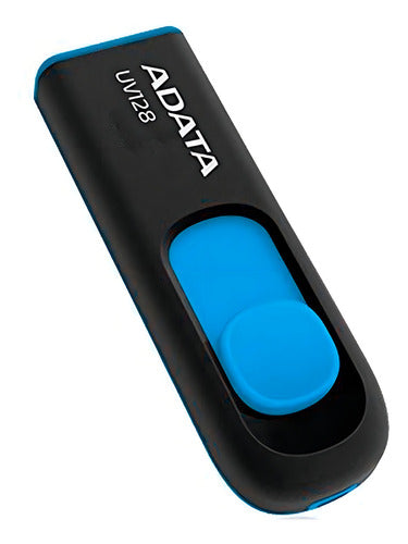 Memoria Usb Adata Dashdrive Uv128, 32gb, Usb 3.0 Negro/azul