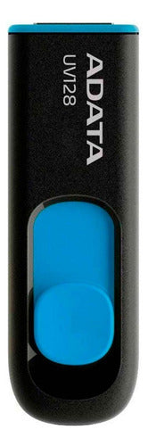 Memoria Usb Adata Dashdrive Uv128, 32gb, Usb 3.0 Negro/azul