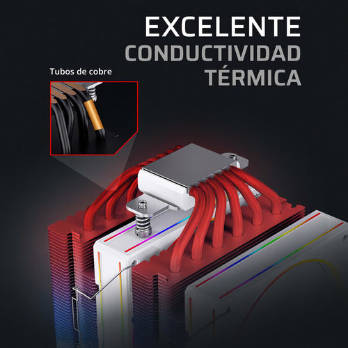 Disipador Cpu Balam Rush Heliux Pro Hex50, 120mm, Blanco