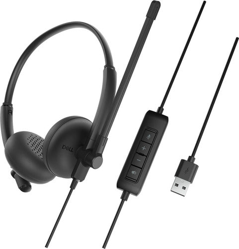 Dell Audífonos Wh125, Alámbrico, Usb-a Negro