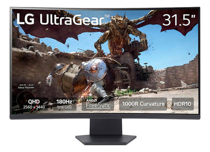 Monitor Gamer Curvo LG 32gs60qc Led 31.5 , 180hz 2560x1440p Negro